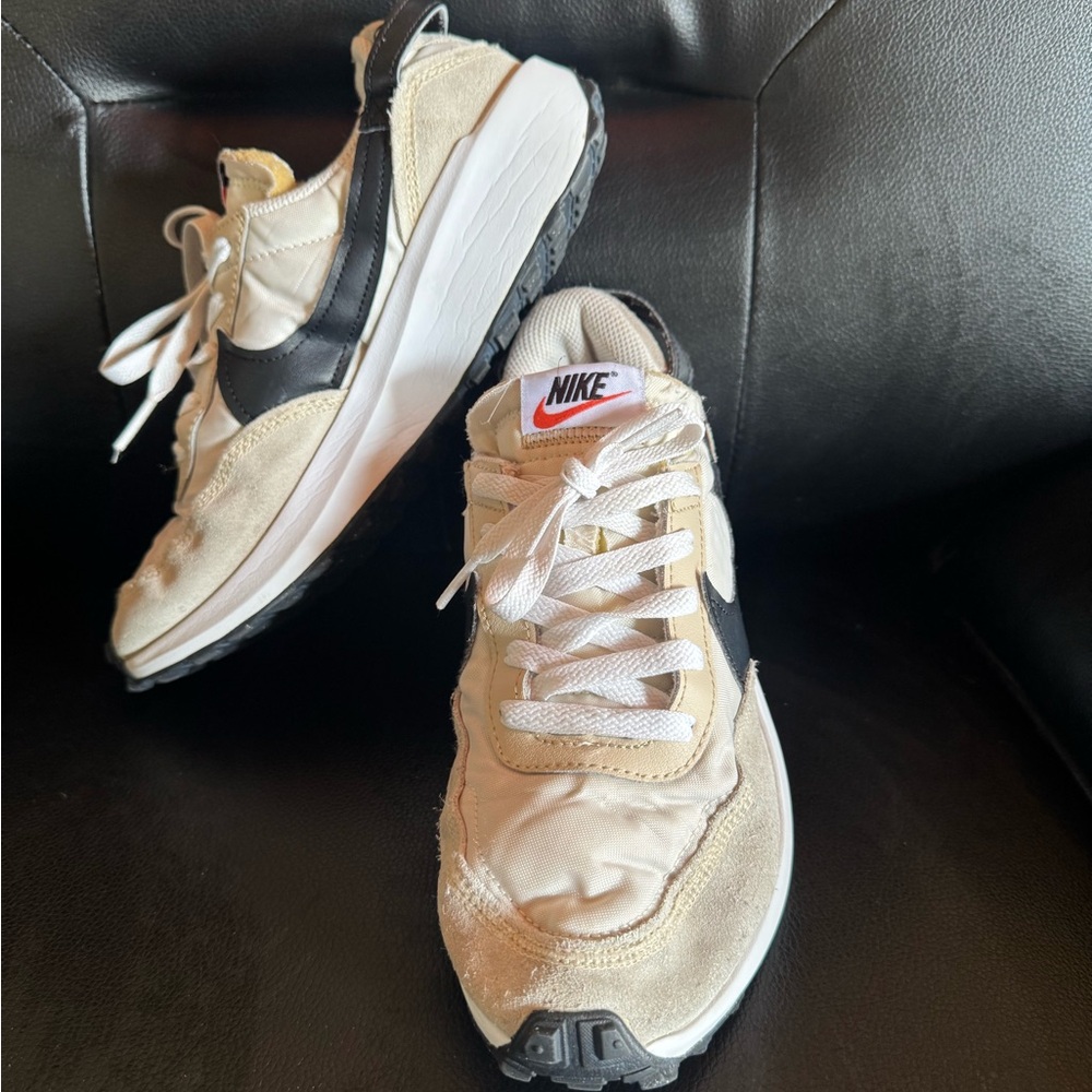 Nike Cream and Black Athletic Shoes